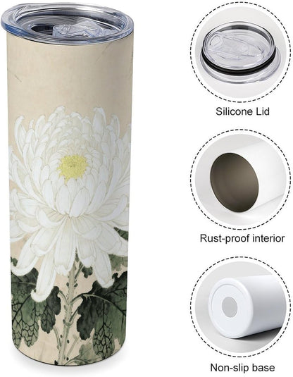 20oz Stainless Steel Car Tumbler, Juhua Coffee Cup for Hot/Cold Drinks Double-Wall Vacuum Insulated Travel Mug with Leak-Proof Lid, Car Cup Fits Most Cup Holders, BPA-Free