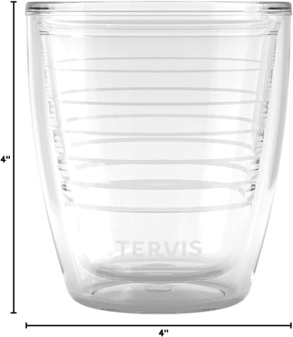 Tervis Clear & Colorful Tabletop Made in USA Double Walled Insulated Tumbler Travel Cup Keeps Drinks Cold & Hot, 16oz Mug, Clear | Double-wall insulation, keeps drinks hot or cold, made in USA