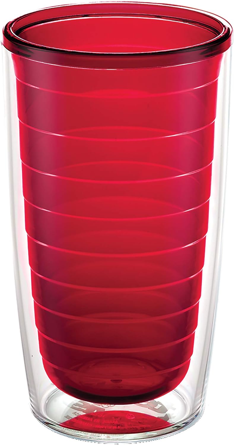 Tervis Clear & Colorful Tabletop Made in USA Double Walled Insulated Tumbler Travel Cup Keeps Drinks Cold & Hot, 16oz Mug, Clear | Double-wall insulation, keeps drinks hot or cold, made in USA