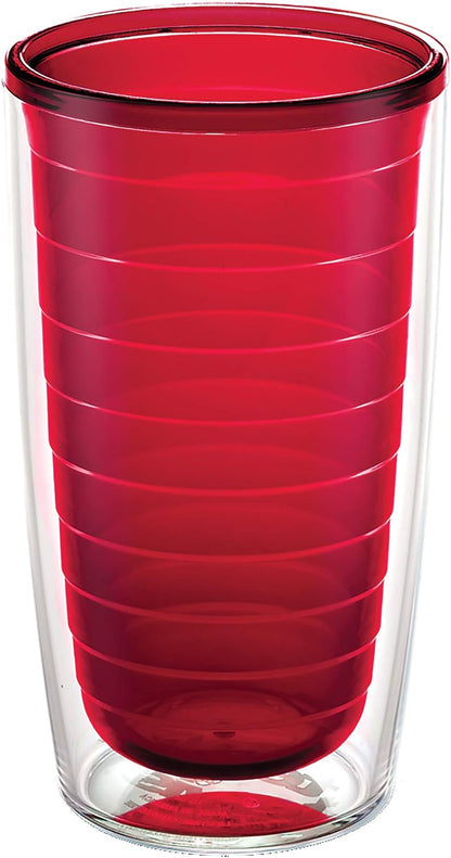 Tervis Clear & Colorful Tabletop Made in USA Double Walled Insulated Tumbler Travel Cup Keeps Drinks Cold & Hot, 16oz Mug, Clear | Double-wall insulation, keeps drinks hot or cold, made in USA