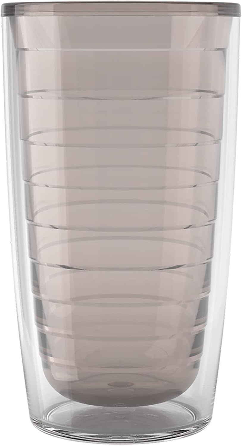 Tervis Clear & Colorful Tabletop Made in USA Double Walled Insulated Tumbler Travel Cup Keeps Drinks Cold & Hot, 16oz Mug, Clear | Double-wall insulation, keeps drinks hot or cold, made in USA