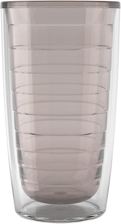 Tervis Clear & Colorful Tabletop Made in USA Double Walled Insulated Tumbler Travel Cup Keeps Drinks Cold & Hot, 16oz Mug, Clear | Double-wall insulation, keeps drinks hot or cold, made in USA