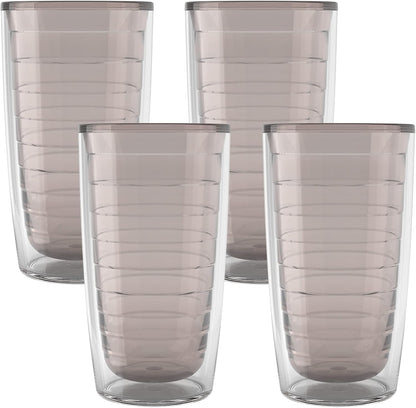 Tervis Clear & Colorful Tabletop Made in USA Double Walled Insulated Tumbler Travel Cup Keeps Drinks Cold & Hot, 16oz Mug, Clear | Double-wall insulation, keeps drinks hot or cold, made in USA