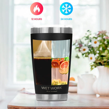 Double Wall Tumbler 20 oz Made from Durable Stainless Steel for Hot and Cold Drinks - Insulated Travel Mug for Coffee Tea Wine with Leak Proof Lid for Travel Hiking Camping Gifts - Graphite