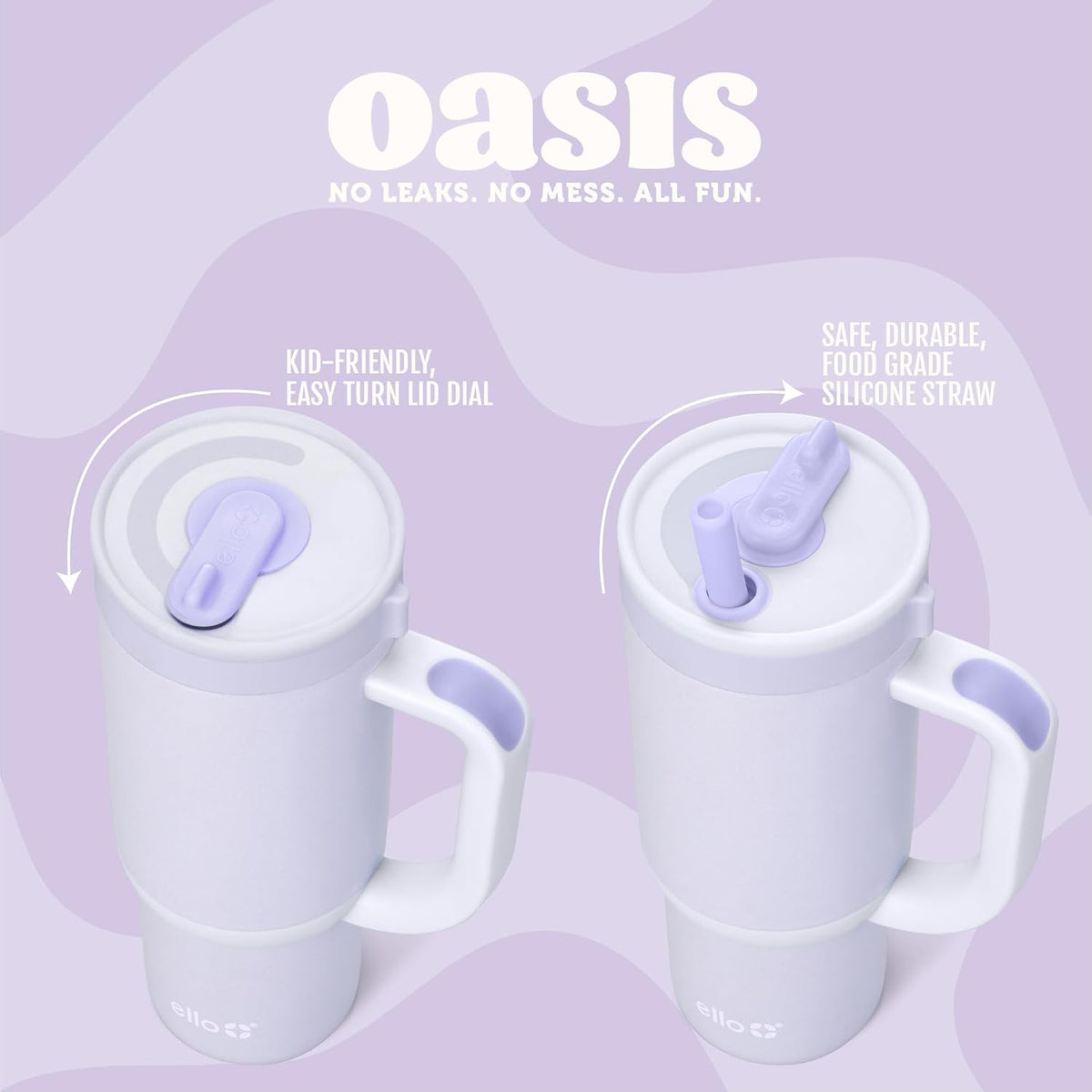 Oasis 18oz Insulated Stainless Steel Kids Tumbler with Straw, Glacier