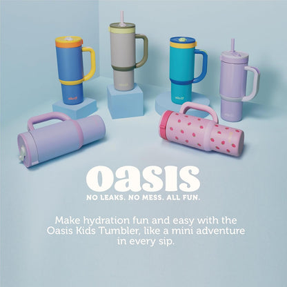 Oasis 18oz Insulated Stainless Steel Kids Tumbler with Straw, Glacier