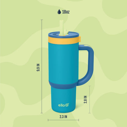 Oasis 18oz Insulated Stainless Steel Kids Tumbler with Straw, Glacier
