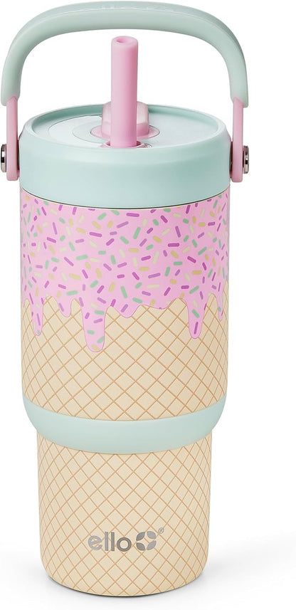 Oasis 18oz Insulated Stainless Steel Kids Tumbler with Straw, Glacier