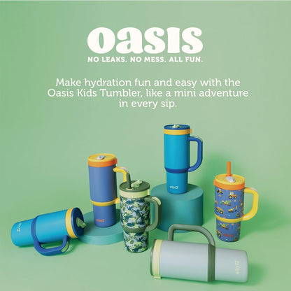Oasis 18oz Insulated Stainless Steel Kids Tumbler with Straw, Glacier