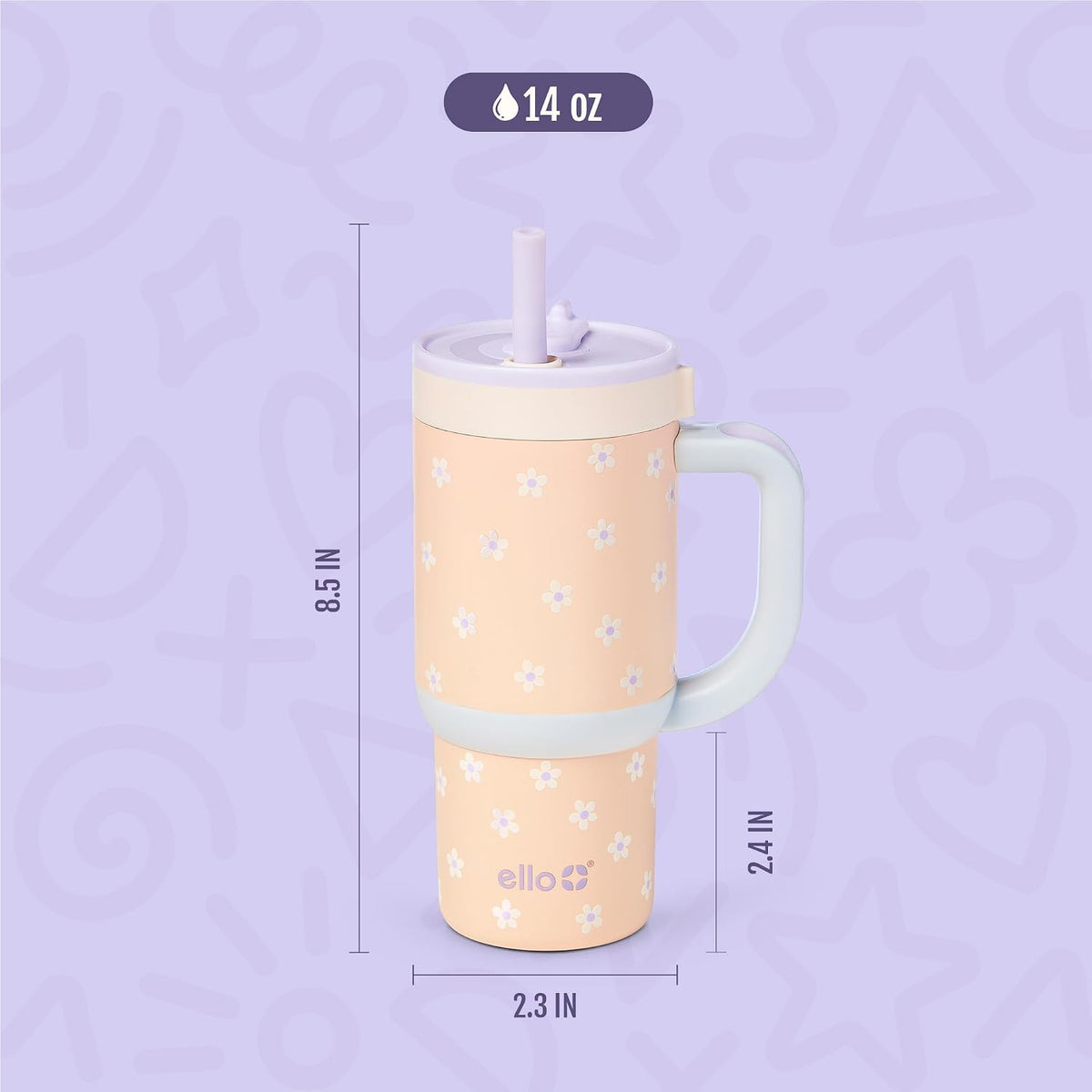 Oasis 18oz Insulated Stainless Steel Kids Tumbler with Straw, Glacier