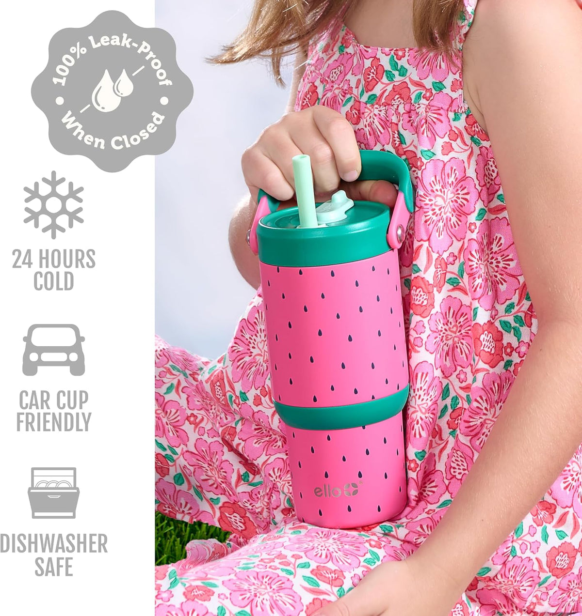 Oasis 18oz Insulated Stainless Steel Kids Tumbler with Straw, Glacier