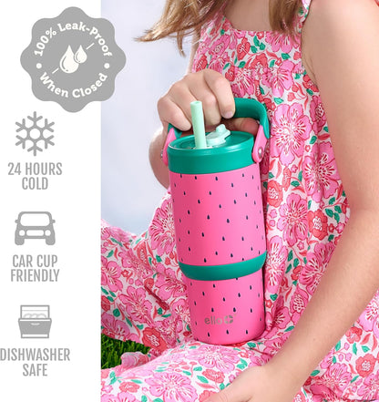 Oasis 18oz Insulated Stainless Steel Kids Tumbler with Straw, Glacier