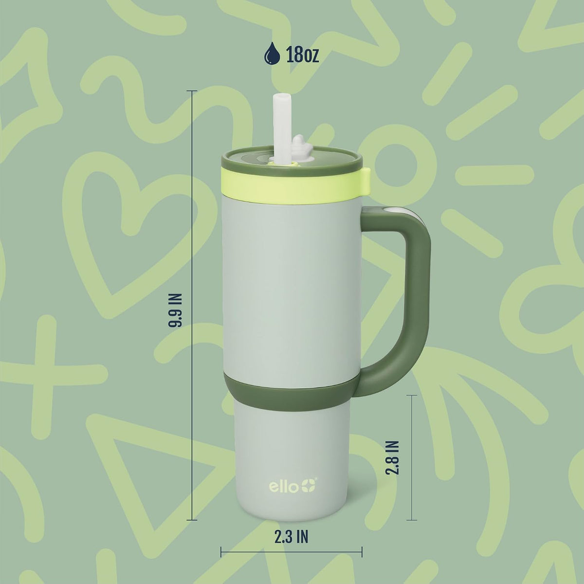 Oasis 18oz Insulated Stainless Steel Kids Tumbler with Straw, Glacier