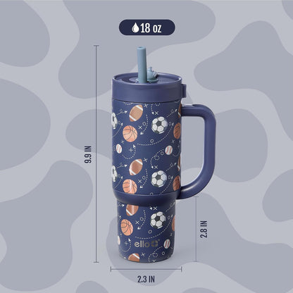 Oasis 18oz Insulated Stainless Steel Kids Tumbler with Straw, Glacier