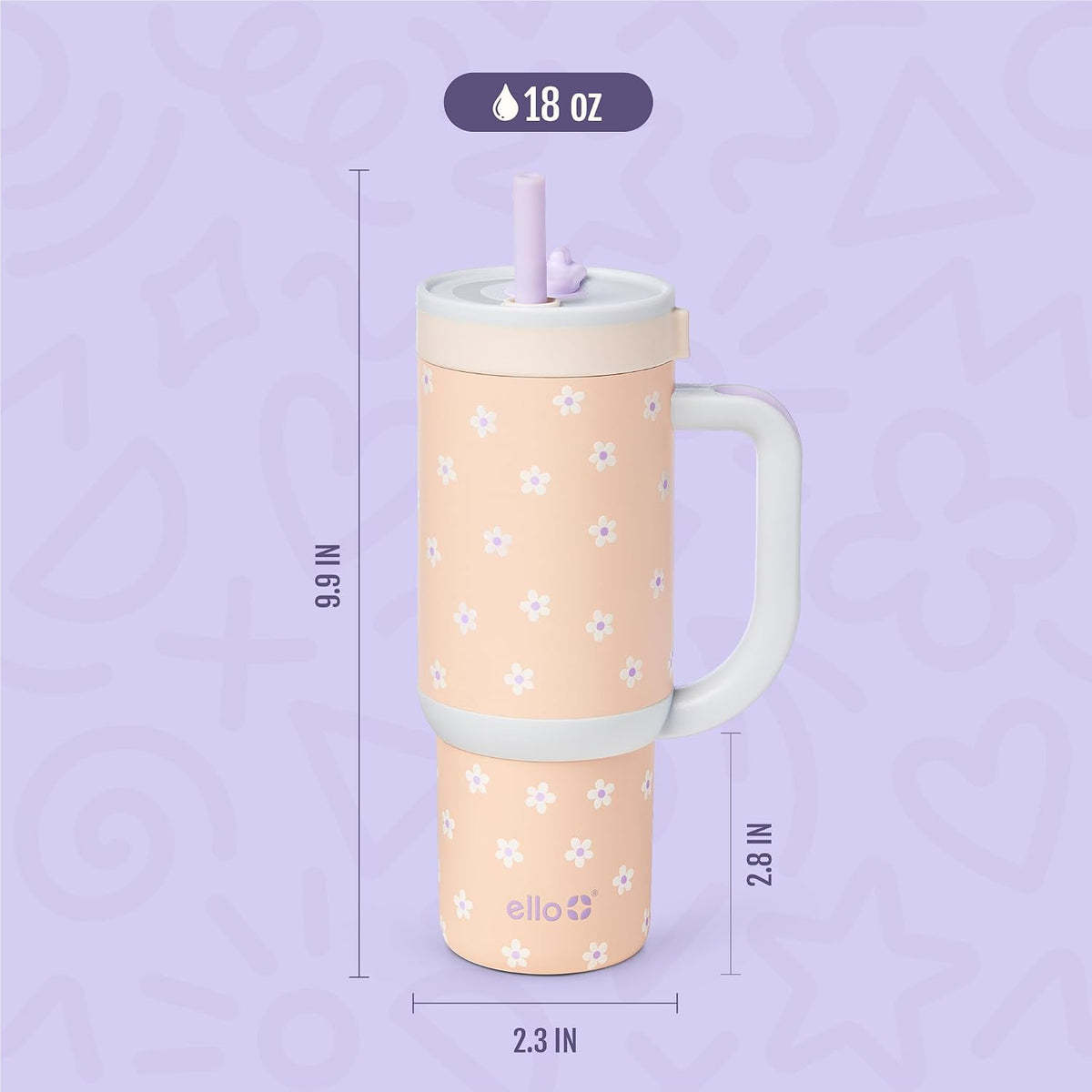Oasis 18oz Insulated Stainless Steel Kids Tumbler with Straw, Glacier