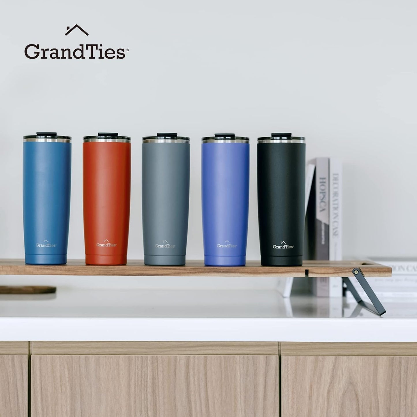Insulated Coffee Tumbler Cup w/Tritan Lid | Leak Proof, Reusable, Double Walled Vacuum Stainless Steel Water Bottle Travel Mug | Thermal Cups for Hot and Cold Drinks | 20oz | Periwinkle