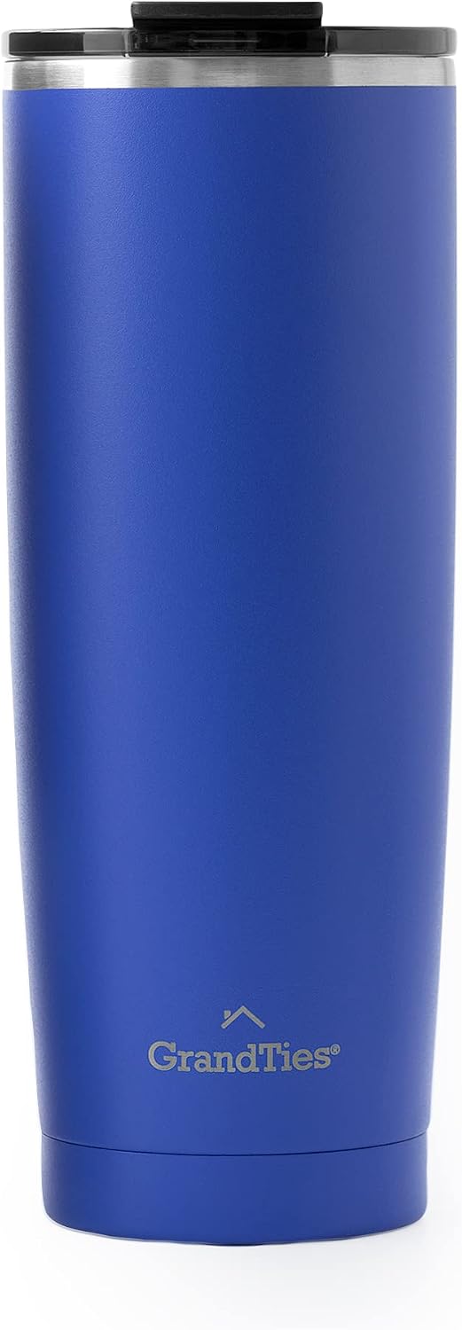 Insulated Coffee Tumbler Cup w/Tritan Lid | Leak Proof, Reusable, Double Walled Vacuum Stainless Steel Water Bottle Travel Mug | Thermal Cups for Hot and Cold Drinks | 20oz | Periwinkle