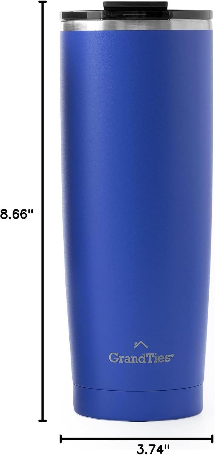 Insulated Coffee Tumbler Cup w/Tritan Lid | Leak Proof, Reusable, Double Walled Vacuum Stainless Steel Water Bottle Travel Mug | Thermal Cups for Hot and Cold Drinks | 20oz | Periwinkle