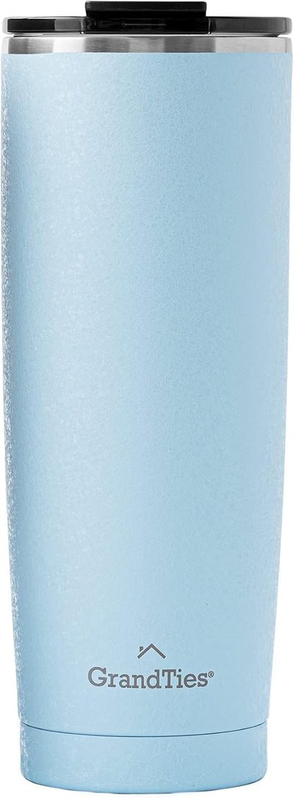 Insulated Coffee Tumbler Cup w/Tritan Lid | Leak Proof, Reusable, Double Walled Vacuum Stainless Steel Water Bottle Travel Mug | Thermal Cups for Hot and Cold Drinks | 20oz | Periwinkle