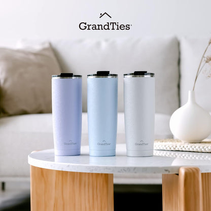 Insulated Coffee Tumbler Cup w/Tritan Lid | Leak Proof, Reusable, Double Walled Vacuum Stainless Steel Water Bottle Travel Mug | Thermal Cups for Hot and Cold Drinks | 20oz | Periwinkle