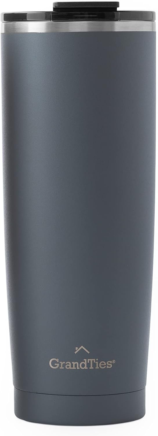 Insulated Coffee Tumbler Cup w/Tritan Lid | Leak Proof, Reusable, Double Walled Vacuum Stainless Steel Water Bottle Travel Mug | Thermal Cups for Hot and Cold Drinks | 20oz | Periwinkle