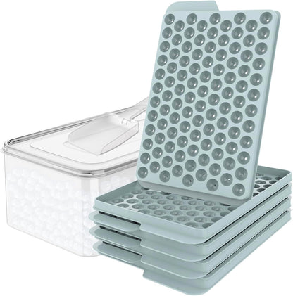 Mini Ice Cube Trays for Freezer with Lid, 0.55" Pebble Ice