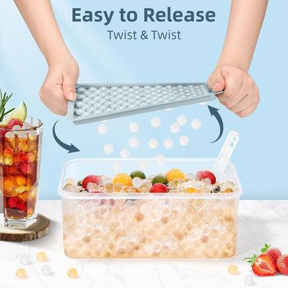 Mini Ice Cube Trays for Freezer with Lid, 0.55" Pebble Ice