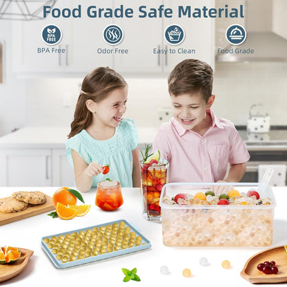 Mini Ice Cube Trays for Freezer with Lid, 0.55" Pebble Ice