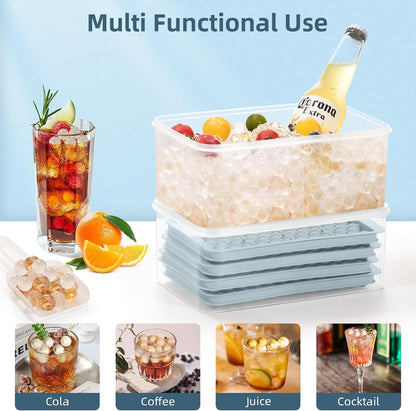 Mini Ice Cube Trays for Freezer with Lid, 0.55" Pebble Ice