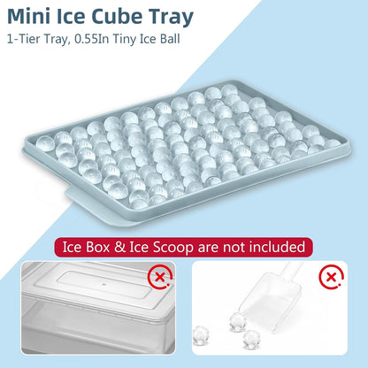Mini Ice Cube Trays for Freezer with Lid, 0.55" Pebble Ice