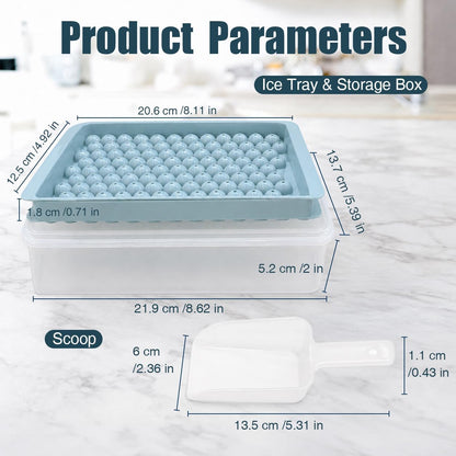 Mini Ice Cube Trays for Freezer with Lid, 0.55" Pebble Ice