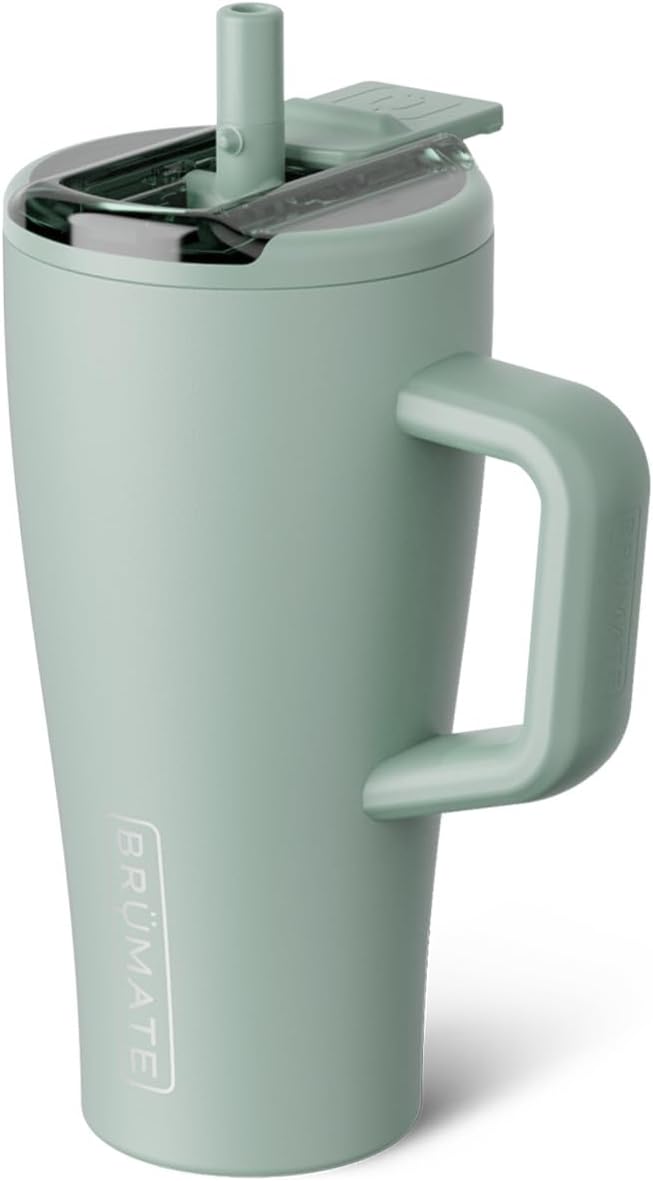 Era Flip 30oz Tumbler with 100% Leakproof Covered Straw Lid | Hygienic Covered Straw | Insulated Stainless Steel Water Bottle with Handle | Cup Holder Friendly | BPA-Free (Sage)