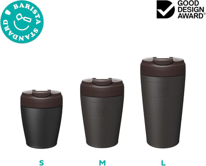 Commuter Travel Mug - Insulated Stainless Steel Reusable Coffee Cup with Spillproof Flip Lid - 16oz/454ml - Chocolate