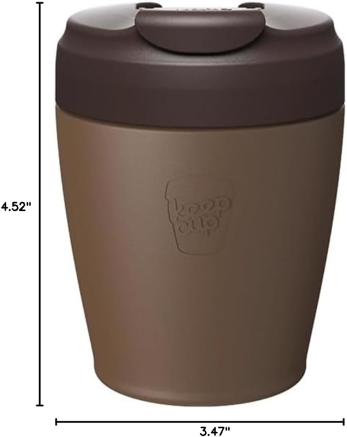 Commuter Travel Mug - Insulated Stainless Steel Reusable Coffee Cup with Spillproof Flip Lid - 16oz/454ml - Chocolate