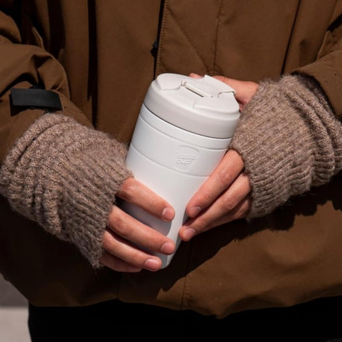 Commuter Travel Mug - Insulated Stainless Steel Reusable Coffee Cup with Spillproof Flip Lid - 16oz/454ml - Chocolate