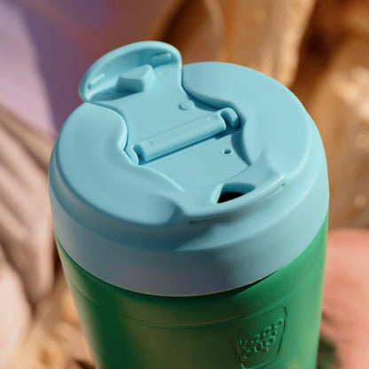 Commuter Travel Mug - Insulated Stainless Steel Reusable Coffee Cup with Spillproof Flip Lid - 16oz/454ml - Chocolate
