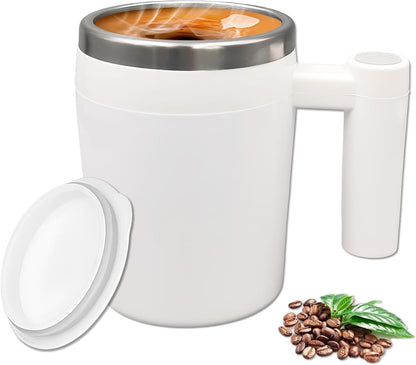 Self Stirring Mug, Rechargeable, Magnetic, Black, 380ml | Self Stirring Coffee Mug, 304 Stainless Steel, Portable for Coffee, Milk, Cocoa, Protein Powder