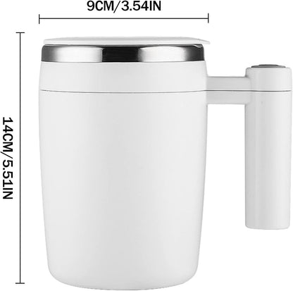 Self Stirring Mug, Rechargeable, Magnetic, Black, 380ml | Self Stirring Coffee Mug, 304 Stainless Steel, Portable for Coffee, Milk, Cocoa, Protein Powder