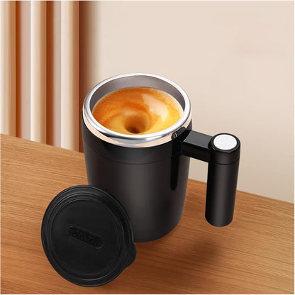 Self Stirring Mug, Rechargeable, Magnetic, Black, 380ml | Self Stirring Coffee Mug, 304 Stainless Steel, Portable for Coffee, Milk, Cocoa, Protein Powder