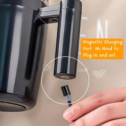 Self Stirring Mug, Rechargeable, Magnetic, Black, 380ml | Self Stirring Coffee Mug, 304 Stainless Steel, Portable for Coffee, Milk, Cocoa, Protein Powder