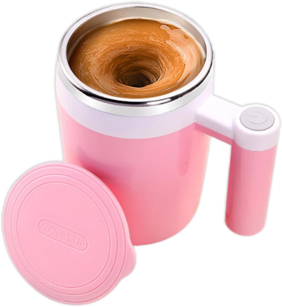 Self Stirring Mug, Rechargeable, Magnetic, Black, 380ml | Self Stirring Coffee Mug, 304 Stainless Steel, Portable for Coffee, Milk, Cocoa, Protein Powder