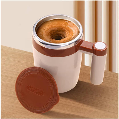 Self Stirring Mug, Rechargeable, Magnetic, Black, 380ml | Self Stirring Coffee Mug, 304 Stainless Steel, Portable for Coffee, Milk, Cocoa, Protein Powder