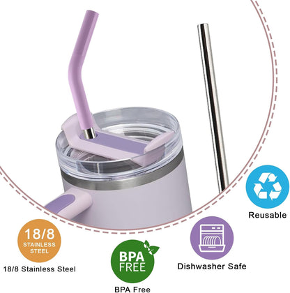 Replacement Straws for 40oz Tumblers, Stainless Steel Metal Straws, 4 Pack