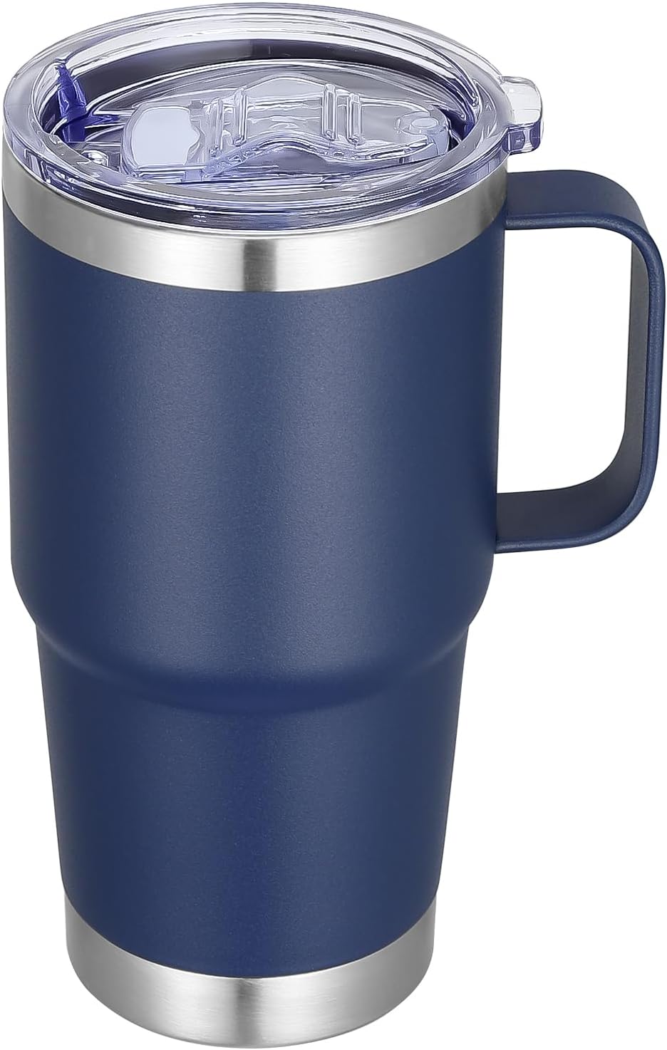 20 oz Stainless Steel Tumbler with Handle Bulk Metal Insulated Tumblers Travel Coffee Mug with Handle Double Wall Tumbler Cup with Lid and Straw, Black 12 Pack