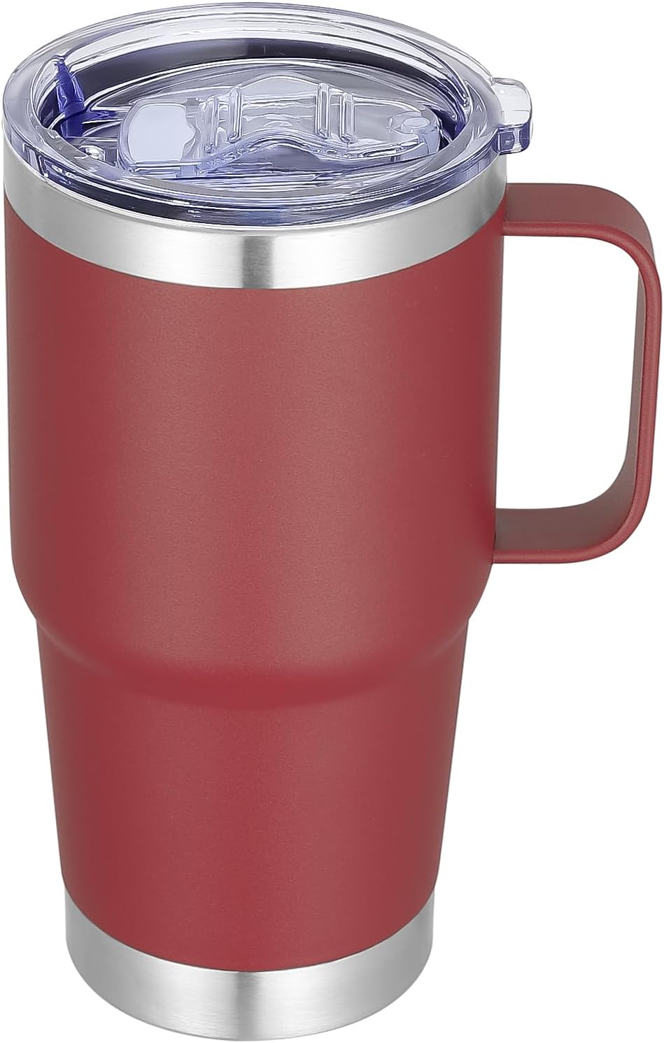 20 oz Stainless Steel Tumbler with Handle Bulk Metal Insulated Tumblers Travel Coffee Mug with Handle Double Wall Tumbler Cup with Lid and Straw, Black 12 Pack
