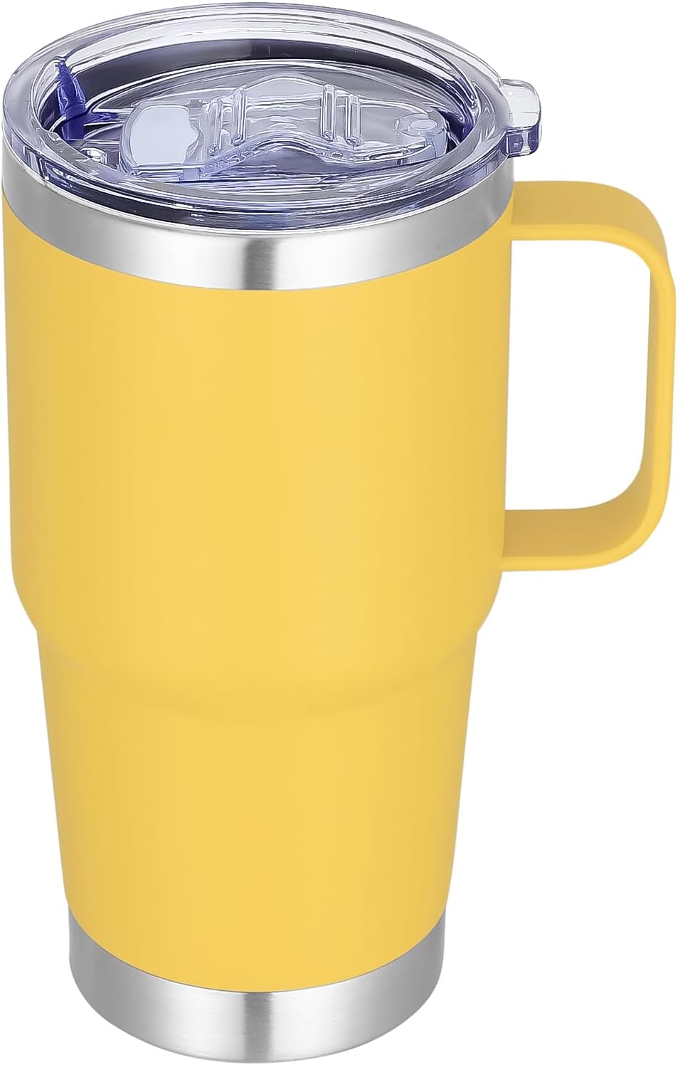 20 oz Stainless Steel Tumbler with Handle Bulk Metal Insulated Tumblers Travel Coffee Mug with Handle Double Wall Tumbler Cup with Lid and Straw, Black 12 Pack