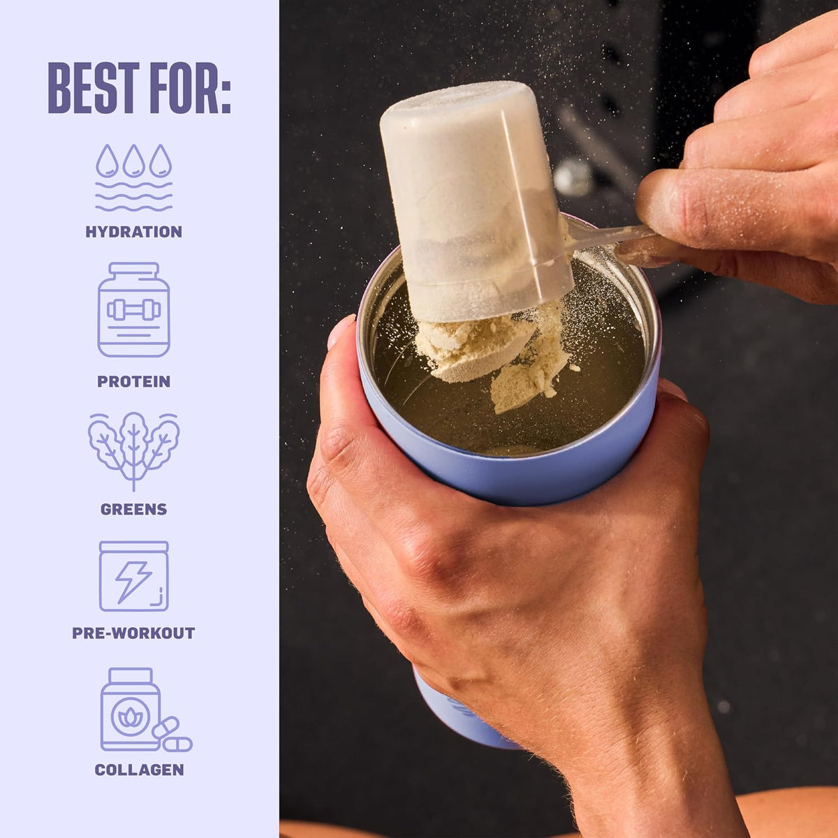 Tumbler 2-in-1 Stainless Steel Shaker Bottle 24 oz, Moon Mist