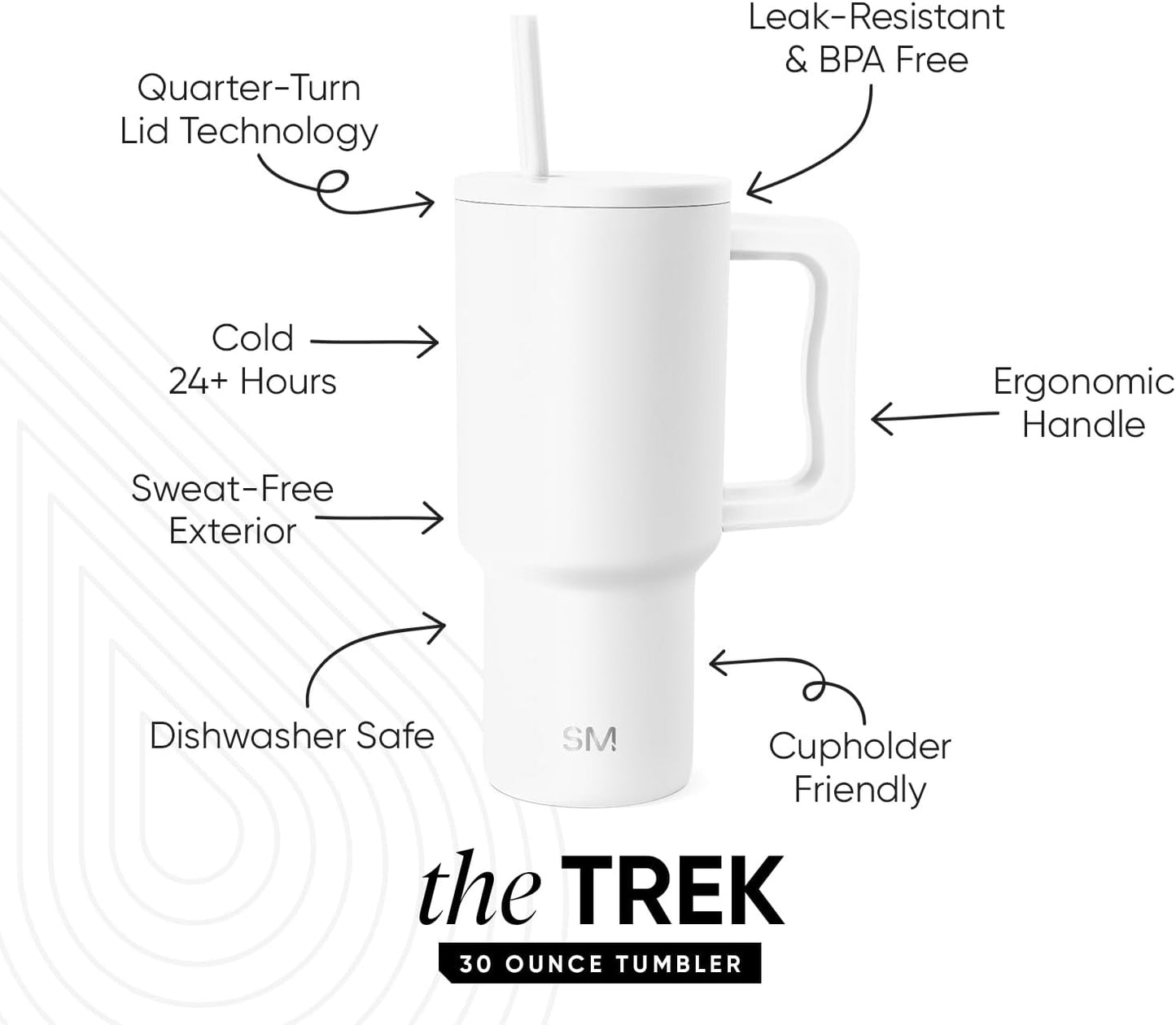 Tumbler with Handle and Straw | 40oz | 80s Mix | Trek Tumbler, Travel Mug | Insulated Water Bottle, Cupholder Friendly, Stainless Steel Cup | 80s Mix - Colors B