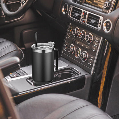 40 oz Stainless Steel Tumbler with Handle, Vacuum Insulated Tumblers Bulk, Reusable Double Wall Travel Coffee Mug, Durable Powder Coated Water Bottle(White, 1)