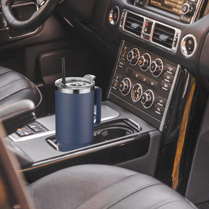 40 oz Stainless Steel Tumbler with Handle, Vacuum Insulated Tumblers Bulk, Reusable Double Wall Travel Coffee Mug, Durable Powder Coated Water Bottle(White, 1)
